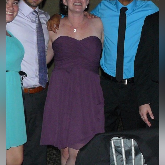 Gorgeous David’s Bridal Plum Purple Bridesmaid Dress Semi-Formal Size 12 - Picture 4 of 4